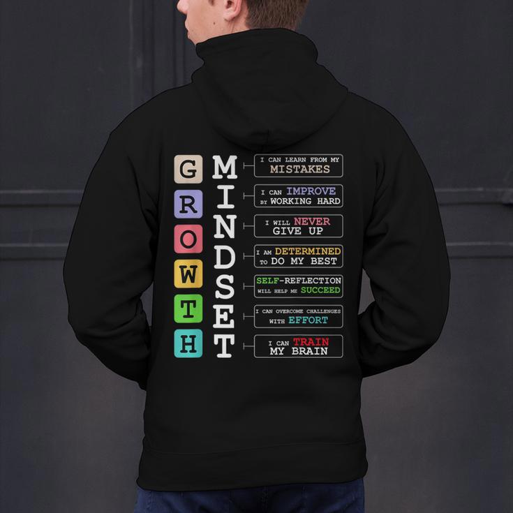 Growth Mindset Shirt Positive School Classroom Teacher Men's Hoodie Back Print, gift for family, gift for coworker