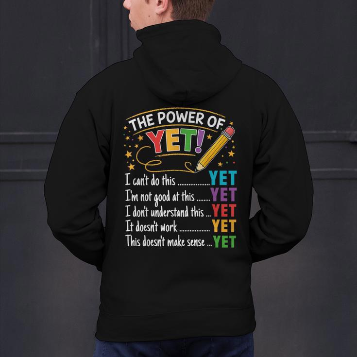 Growth Mindset Teacher Power Of Yet Inspirational Men's Hoodie Back Print, gift for family, gift for coworker