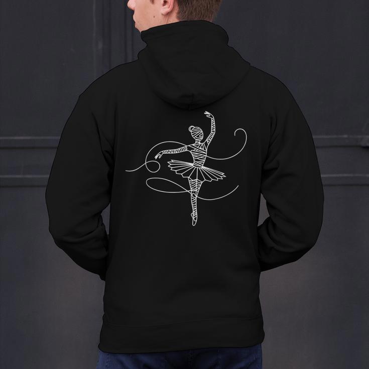 Halloween Ballet Mummy Ballerina Spooky Dance Teacher Women Men's Hoodie Back Print, gift for family, gift for coworker