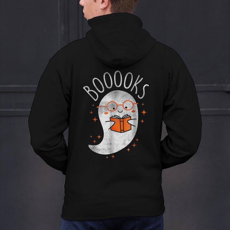 Halloween Cute Ghost Book Reading Teacher Men's Hoodie Back Print, gift for family, gift for coworker Halloween Cute Ghost Book Reading Teacher Men's Hoodie Back Print, gift for family, gift for coworker