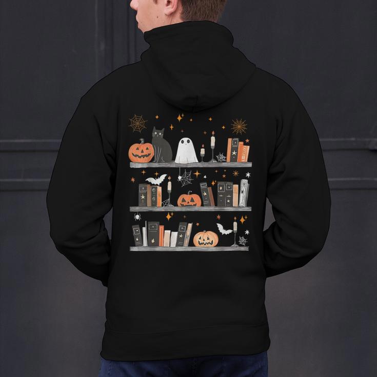 Halloween Library Ghost Books Teacher Spooky Trick Or Teach Men's Hoodie Back Print, gift for family, gift for coworker