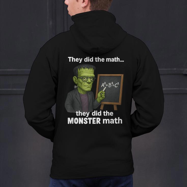 Halloween Monster Math Pun Teacher Humor Men's Hoodie Back Print, gift for family, gift for coworker Halloween Monster Math Pun Teacher Humor Men's Hoodie Back Print, gift for family, gift for coworker