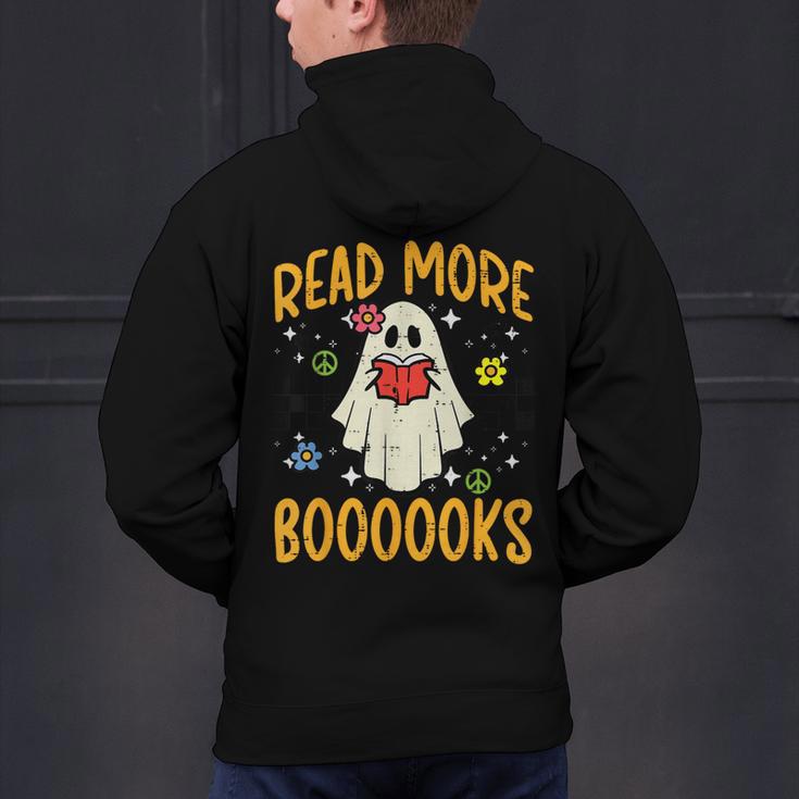Halloween Read More Books Retro Costume Teacher Women Girls Men's Hoodie Back Print, gift for family, gift for coworker