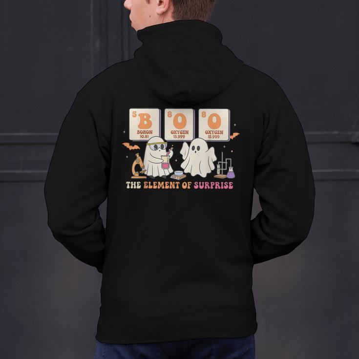 Halloween Science Teacher Boo Ghost The Element Of Surprise Men's Hoodie Back Print, Science Teacher Hoodies, gift for family, gift for coworker
