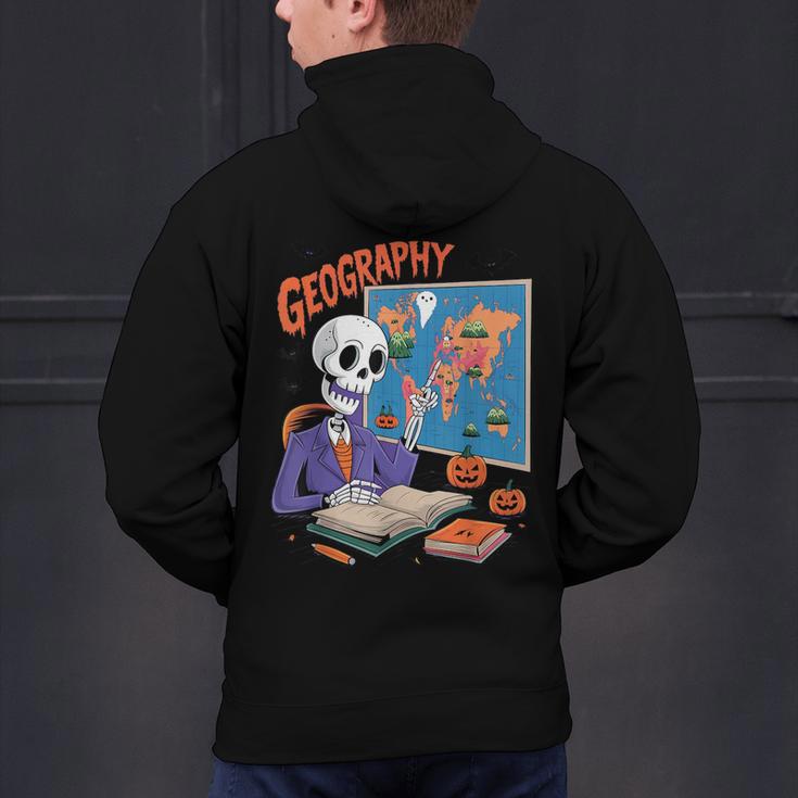 Halloween Skeleton Geography Teacher Pumpkin Bats Classroom Men's Hoodie Back Print, gift for family, gift for coworker Halloween Skeleton Geography Teacher Pumpkin Bats Classroom Men's Hoodie Back Print, gift for family, gift for coworker