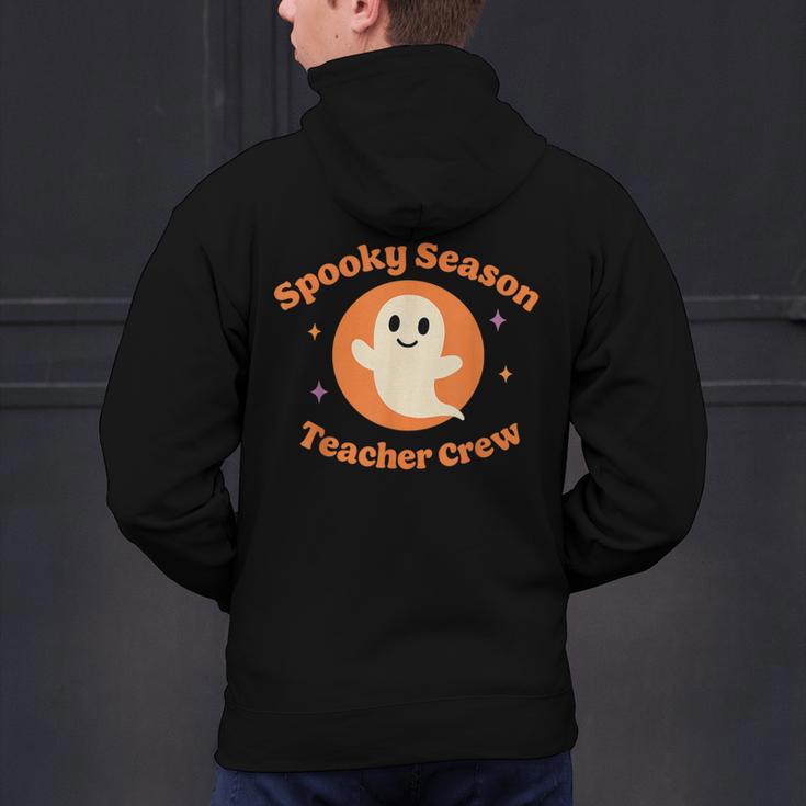 Halloween Teacher Crew Spooky Season Retro Ghost Men's Hoodie Back Print, gift for family, gift for coworker