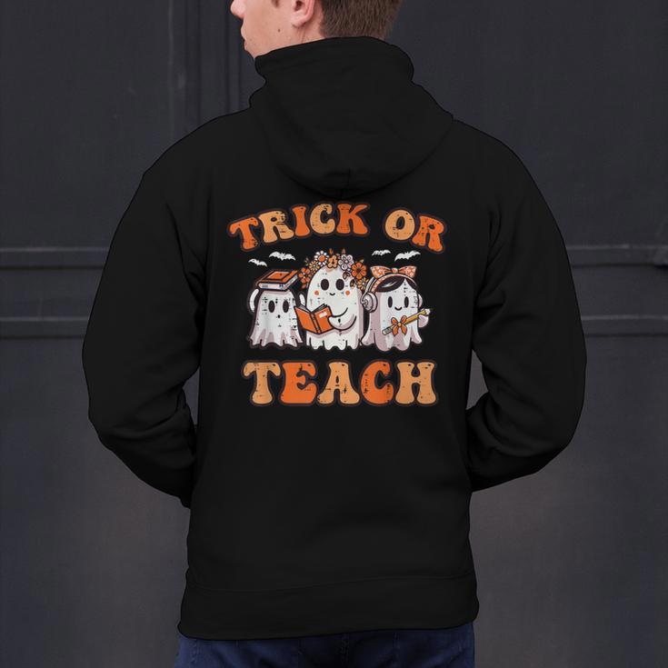 Halloween Teacher Ghosts Trick Or Teach Retro Costume Women Men's Hoodie Back Print, gift for family, gift for coworker Halloween Teacher Ghosts Trick Or Teach Retro Costume Women Men's Hoodie Back Print, gift for family, gift for coworker