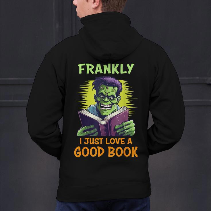 Halloween Teacher Librarian Frankenstein Reading Books Men's Hoodie Back Print, gift for family, gift for coworker Halloween Teacher Librarian Frankenstein Reading Books Men's Hoodie Back Print, gift for family, gift for coworker