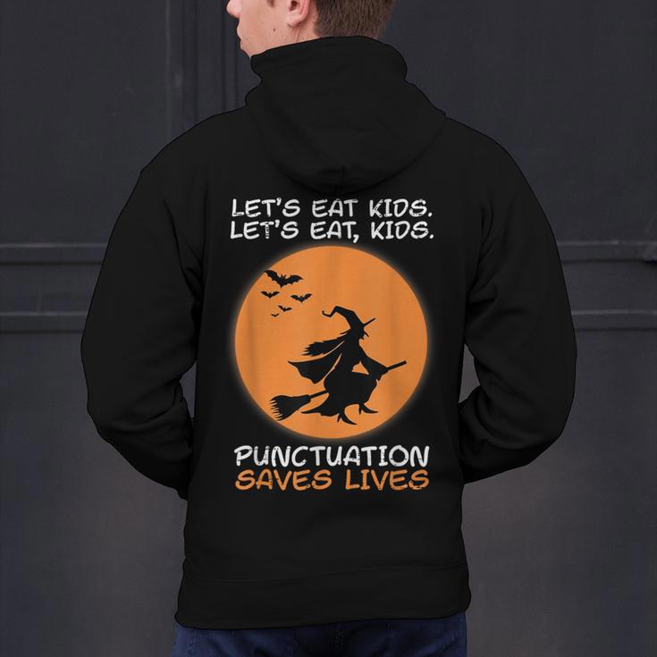 Halloween Teacher Witch Lets Eat Kids Punctuation Men's Hoodie Back Print, gift for family, gift for coworker Halloween Teacher Witch Lets Eat Kids Punctuation Men's Hoodie Back Print, gift for family, gift for coworker