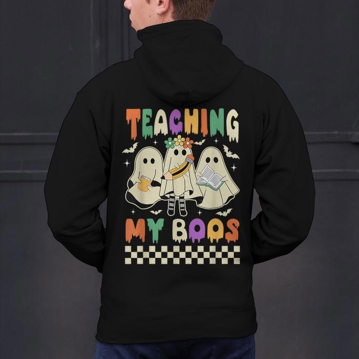 Halloween Teaching My Boos Cute Ghost Teacher Life Costume Men's Hoodie Back Print, gift for family, gift for coworker