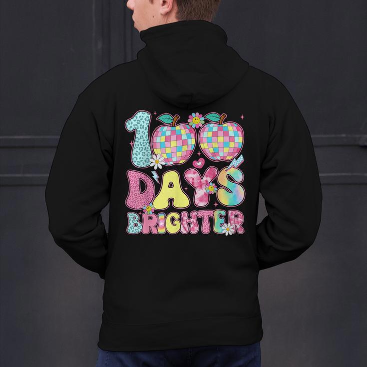Happy 100th Day Of School 100 Days Brighter Teachers Kids Men's Hoodie Back Print, gift for family, gift for coworker