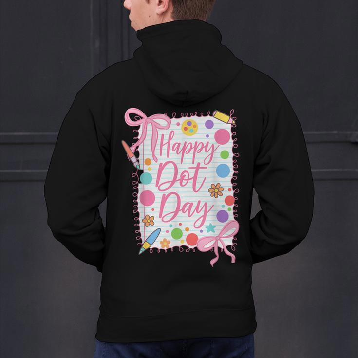 Happy Dot Day Bow Coquette For Teacher Girls Men's Hoodie Back Print, gift for family, gift for coworker Happy Dot Day Bow Coquette For Teacher Girls Men's Hoodie Back Print, gift for family, gift for coworker