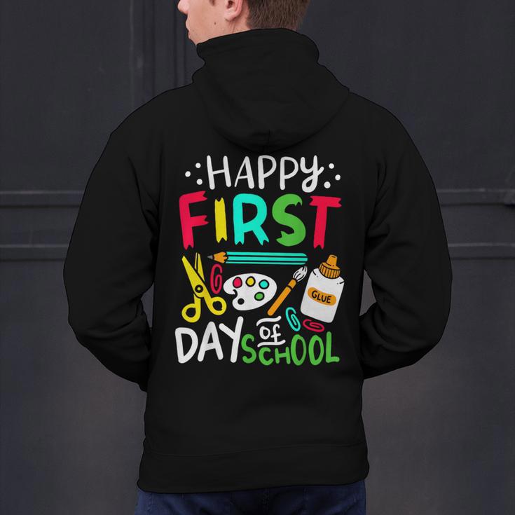 Happy First Day Of School Teacher Back To School Student Men's Hoodie Back Print, gift for family, gift for coworker