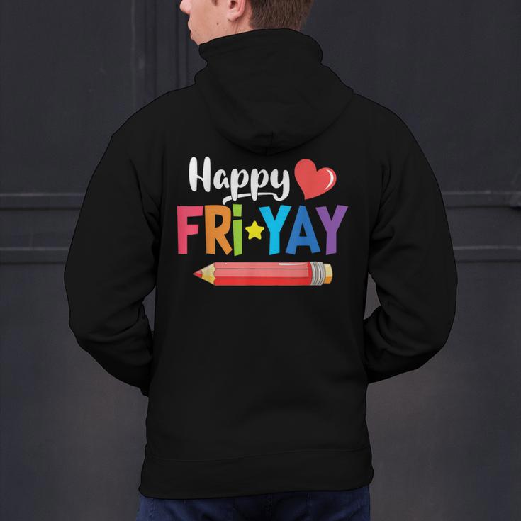 Happy Fri-Yay Friday Lovers Fun Teacher Life Weekend Men's Hoodie Back Print, gift for family, gift for coworker
