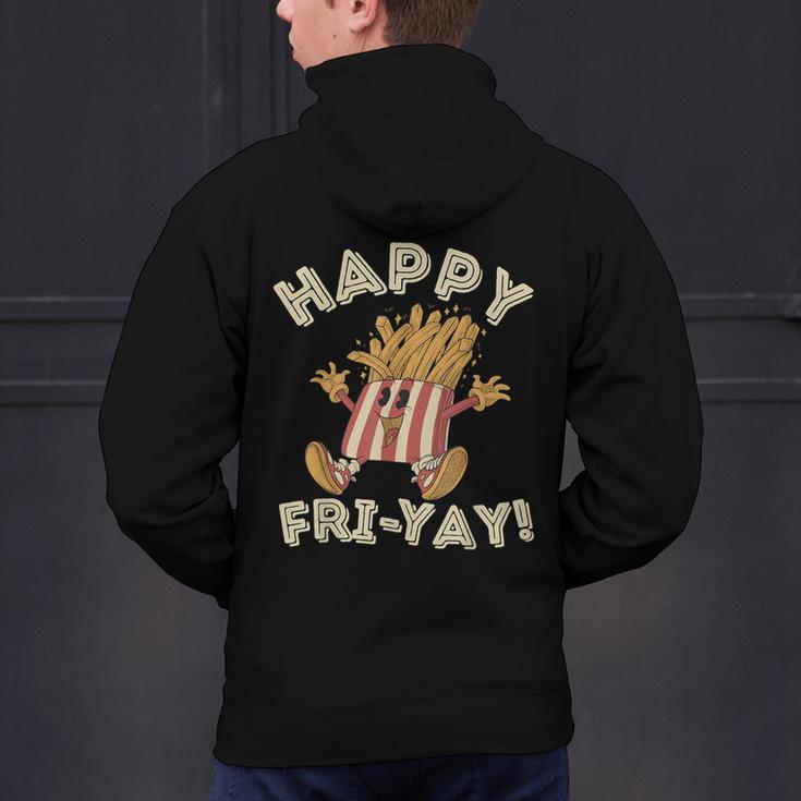 Happy Fri Yay Retro French Fries Friday Lovers Fun Teacher Men's Hoodie Back Print, gift for family, gift for coworker Happy Fri Yay Retro French Fries Friday Lovers Fun Teacher Men's Hoodie Back Print, gift for family, gift for coworker