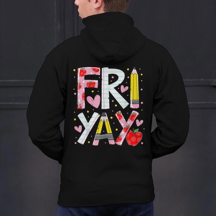 Happy Fri-Yay Teacher Back To School Friday Lovers Men's Hoodie Back Print, gift for family, gift for coworker Happy Fri-Yay Teacher Back To School Friday Lovers Men's Hoodie Back Print, gift for family, gift for coworker
