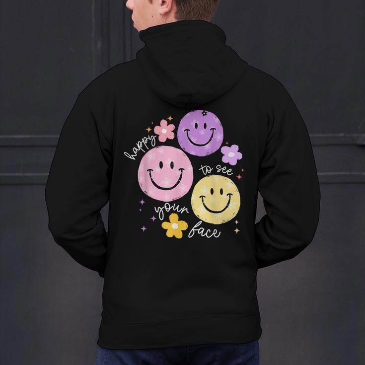 Happy To See Your Face Teacher Flower Back To School Men's Hoodie Back Print, gift for family, gift for coworker Happy To See Your Face Teacher Flower Back To School Men's Hoodie Back Print, gift for family, gift for coworker