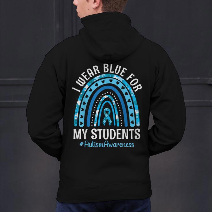 Happy Teacher I Wear Blue For My Students Autism Awareness Men's Hoodie Back Print, gift for family, gift for coworker Happy Teacher I Wear Blue For My Students Autism Awareness Men's Hoodie Back Print, gift for family, gift for coworker