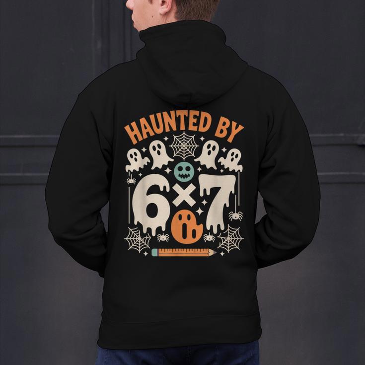 Haunted By 6x7 Math Teacher Halloween Pun Men's Hoodie Back Print, gift for family, gift for coworker Haunted By 6x7 Math Teacher Halloween Pun Men's Hoodie Back Print, gift for family, gift for coworker
