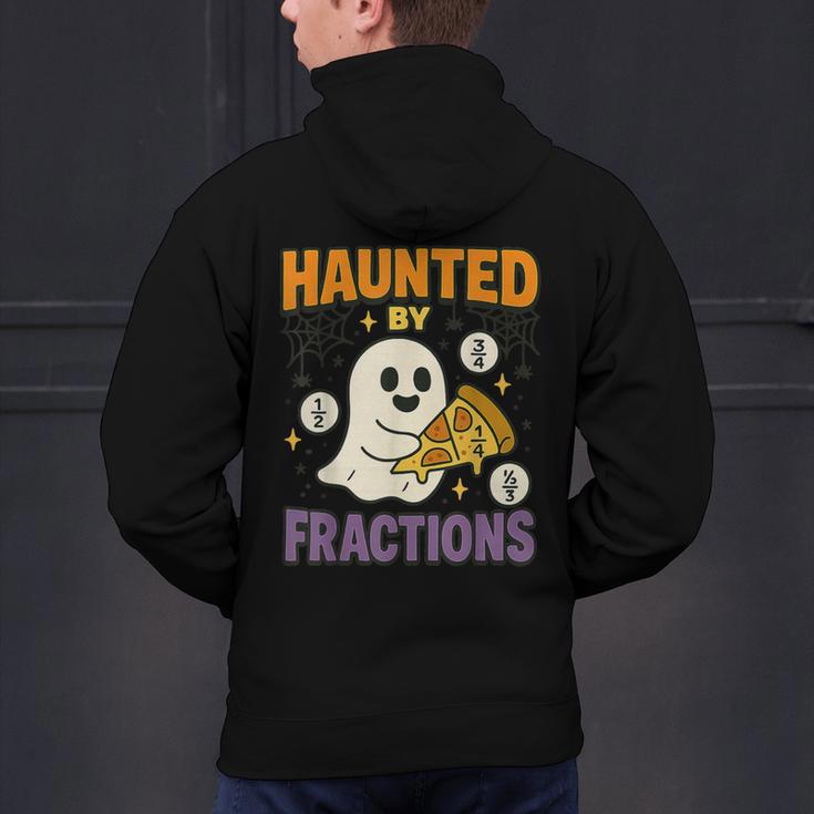 Haunted By Fractions Math Halloween Teacher Men's Hoodie Back Print, gift for family, gift for coworker