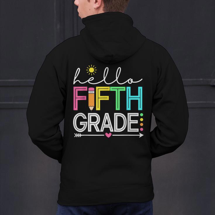 Hello Fifth Grade Teacher Student 5th Grade Back To School Men's Hoodie Back Print, gift for family, gift for coworker