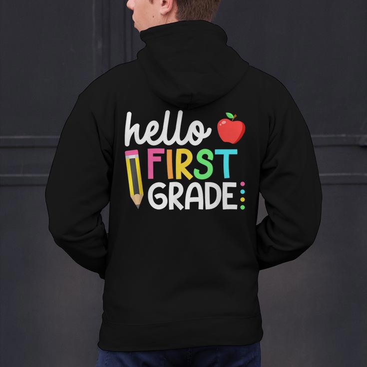 Hello First Grade Team 1st Grade Back To School Teacher Kids Men's Hoodie Back Print, First Grade Teacher Hoodies, gift for family, gift for coworker Hello First Grade Team 1st Grade Back To School Teacher Kids Men's Hoodie Back Print, First Grade Teacher Hoodies, gift for family, gift for coworker