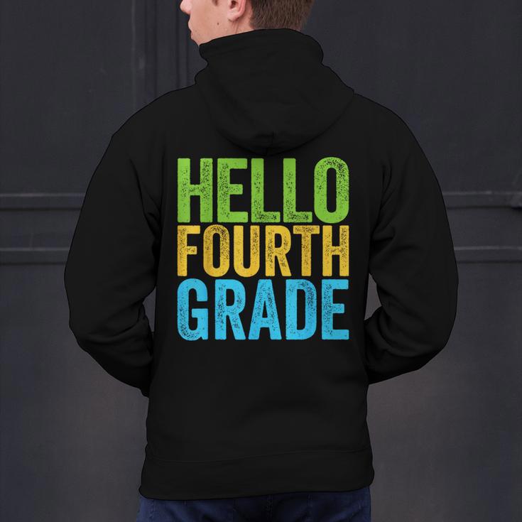 Hello Fourth Grade Shirt 4th Grade Boy Girl Student Teacher Men's Hoodie Back Print, 4th Grade Teacher Hoodies, gift for family, gift for coworker
