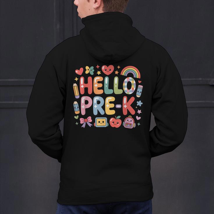 Hello Pre-K Back To School Teacher Student Fun Graphic Tee Men's Hoodie Back Print, gift for family, gift for coworker Hello Pre-K Back To School Teacher Student Fun Graphic Tee Men's Hoodie Back Print, gift for family, gift for coworker