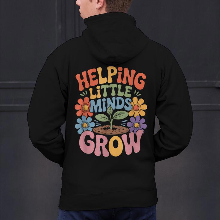 Helping Little Minds Grow Teacher First Day Back To School Men's Hoodie Back Print, gift for family, gift for coworker Helping Little Minds Grow Teacher First Day Back To School Men's Hoodie Back Print, gift for family, gift for coworker