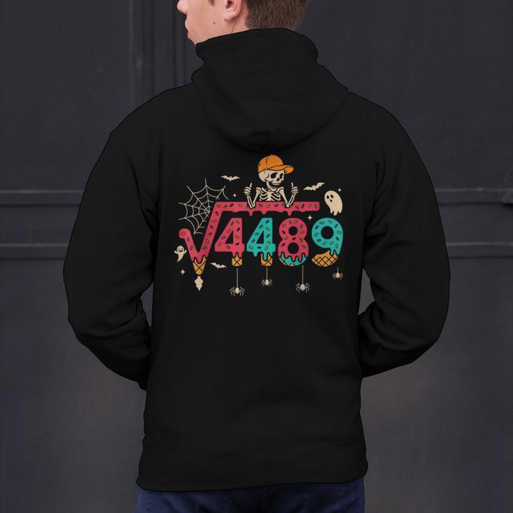 HUGvyn Square Root 4489 Math Teacher 67 Meme Halloween Men's Hoodie Back Print, gift for family, gift for coworker