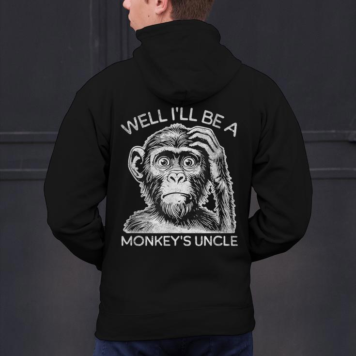 Well I'Ll Be a Monkey's Uncle Teacher And Student Men's Hoodie Back Print, gift for family, gift for coworker Well I'Ll Be a Monkey's Uncle Teacher And Student Men's Hoodie Back Print, gift for family, gift for coworker