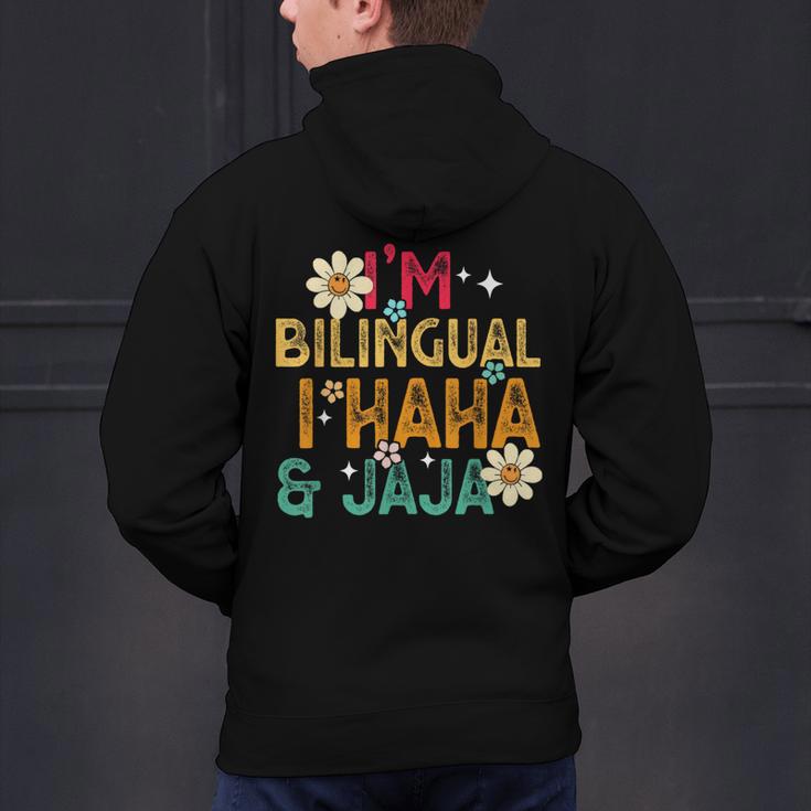 I’m Bilingual I Haha And Jaja Spanish Teacher Bilingual For Men Women Girls Kids Men's Hoodie Back Print, gift for family, gift for coworker