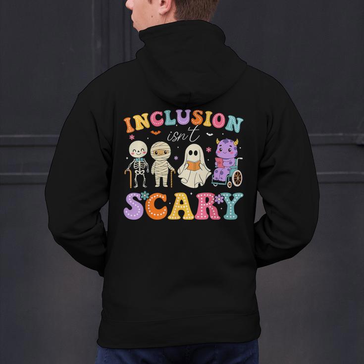 Inclusion Isn't Scary Ghost Halloween SLP Sped Teacher Men's Hoodie Back Print, gift for family, gift for coworker Inclusion Isn't Scary Ghost Halloween SLP Sped Teacher Men's Hoodie Back Print, gift for family, gift for coworker