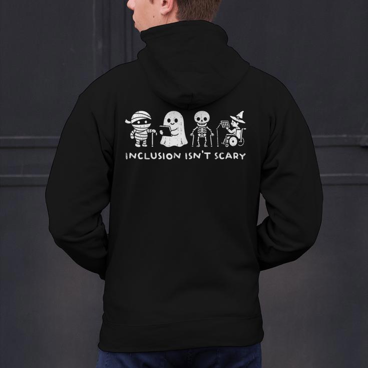 Inclusion Isn't Scary SLP Halloween Ghost Mummy Sped Teacher Men's Hoodie Back Print, gift for family, gift for coworker Inclusion Isn't Scary SLP Halloween Ghost Mummy Sped Teacher Men's Hoodie Back Print, gift for family, gift for coworker