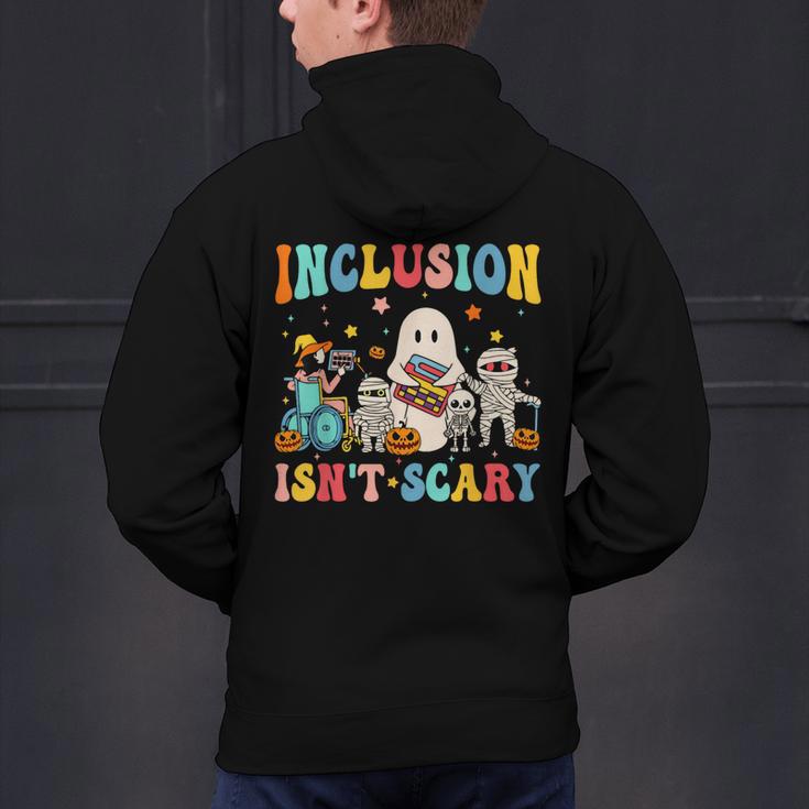 Inclusion Isn't Scary SLP Halloween Sped Teacher Therapy Men's Hoodie Back Print, gift for family, gift for coworker Inclusion Isn't Scary SLP Halloween Sped Teacher Therapy Men's Hoodie Back Print, gift for family, gift for coworker