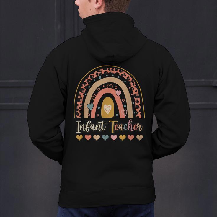 Infant Teacher Leopard Boho Rainbow Appreciation Men's Hoodie Back Print, gift for family, gift for coworker Infant Teacher Leopard Boho Rainbow Appreciation Men's Hoodie Back Print, gift for family, gift for coworker