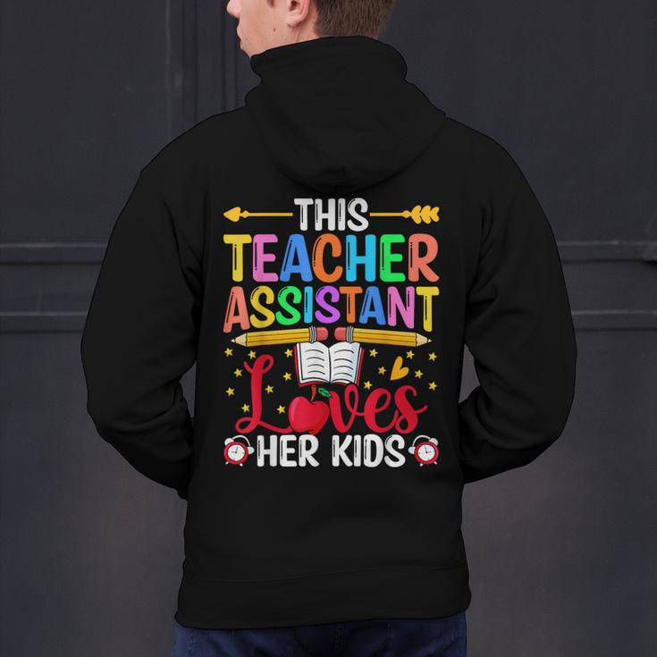 Instructional Assistant Loves Her Kids Teacher Assistant Men's Hoodie Back Print, gift for family, gift for coworker