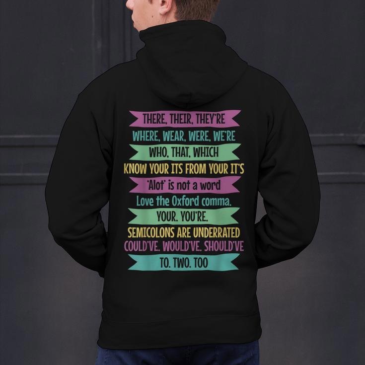 Their There And They'Re English Teacher Men Women Men's Hoodie Back Print, English Teacher Hoodies, gift for family, gift for coworker Their There And They'Re English Teacher Men Women Men's Hoodie Back Print, English Teacher Hoodies, gift for family, gift for coworker