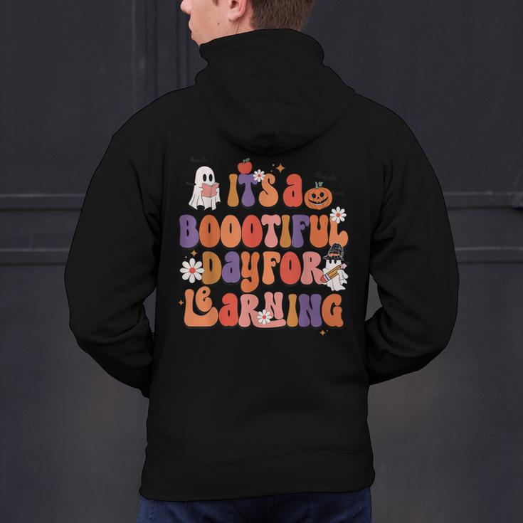 It's A Bootiful Day For Learning Cute Teacher Halloween Men's Hoodie Back Print, gift for family, gift for coworker It's A Bootiful Day For Learning Cute Teacher Halloween Men's Hoodie Back Print, gift for family, gift for coworker
