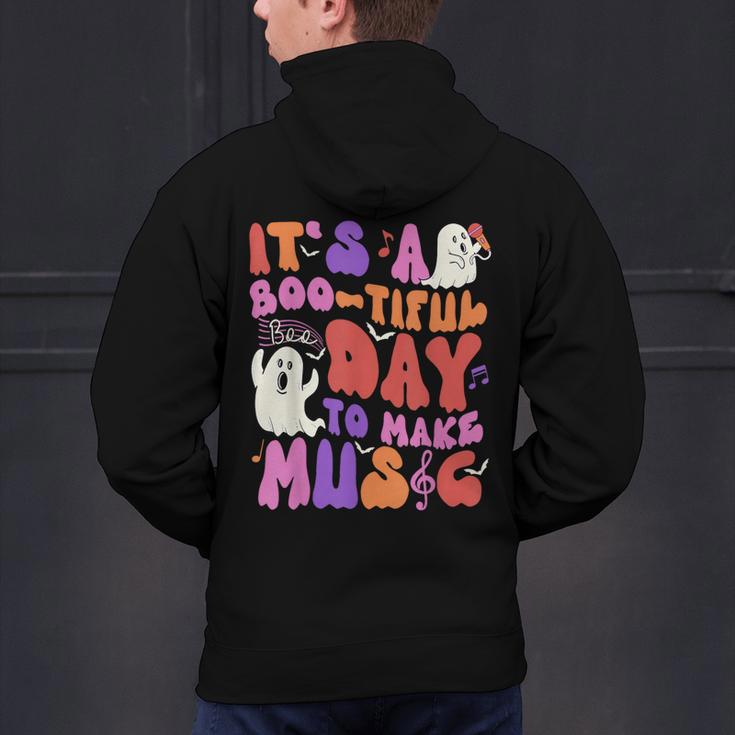 It's a Bootiful Day To Make Music Halloween Music Teacher Men's Hoodie Back Print, gift for family, gift for coworker It's a Bootiful Day To Make Music Halloween Music Teacher Men's Hoodie Back Print, gift for family, gift for coworker