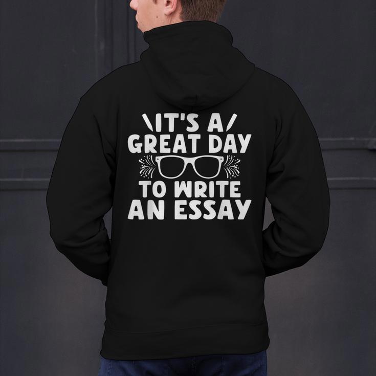 Its a Good Day To Write An Essay English Teacher Men's Hoodie Back Print, English Teacher Hoodies, gift for family, gift for coworker