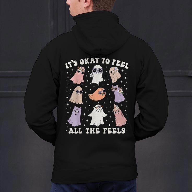It’s Okay To Feel All The Feels Special Ed Teacher Halloween Men's Hoodie Back Print, gift for family, gift for coworker