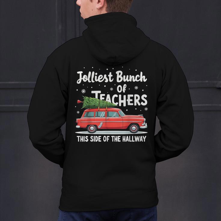 Jolliest Bunch Of Teachers This Side Of The Hallway Xmas PJ Men's Hoodie Back Print, gift for family, gift for coworker Jolliest Bunch Of Teachers This Side Of The Hallway Xmas PJ Men's Hoodie Back Print, gift for family, gift for coworker