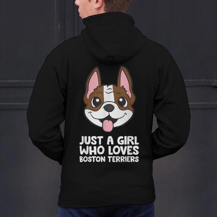 Just a Girl Who Loves Boston Terriers Men's Hoodie Back Print, gift for family, gift for coworker