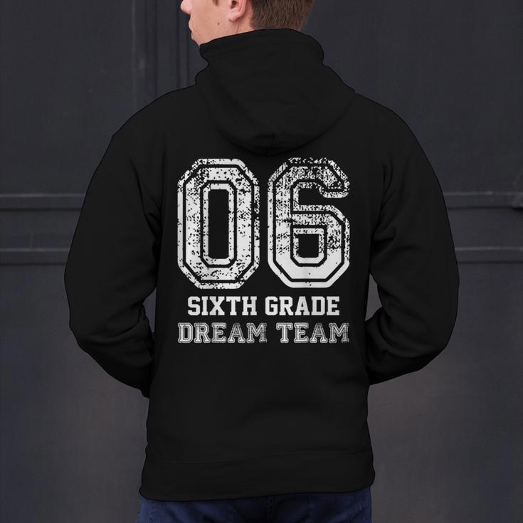 Kids Hello Sixth Back To School 6th Grade Dream Team Teacher Men's Hoodie Back Print, gift for family, gift for coworker
