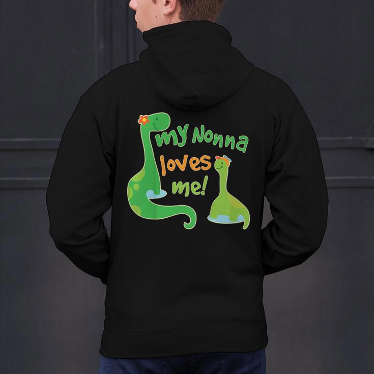 Kids My Nonna Loves Me Dinosaur Grandson Men's Hoodie Back Print, gift for family, gift for coworker