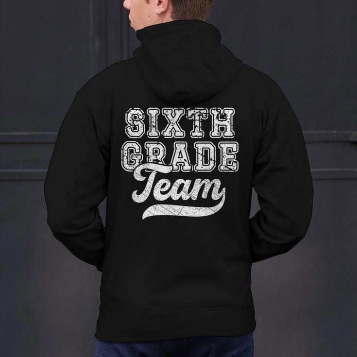 Kids Teacher Sixth Grade Retro Back To School Team 6th Grade Men's Hoodie Back Print, gift for family, gift for coworker