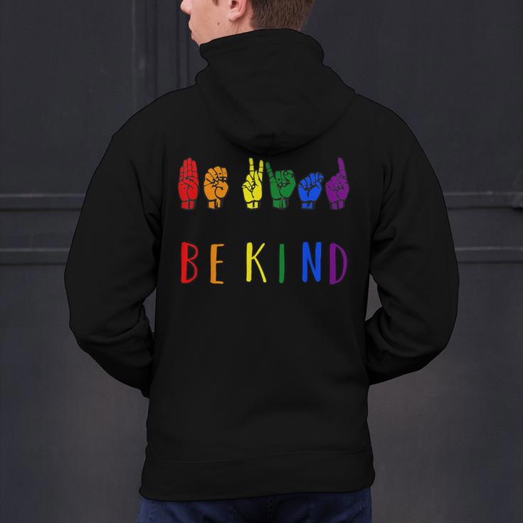 Be Kind Pride Sign Language Rainbow Teachers Interpreter ASL Men's Hoodie Back Print, gift for family, gift for coworker Be Kind Pride Sign Language Rainbow Teachers Interpreter ASL Men's Hoodie Back Print, gift for family, gift for coworker