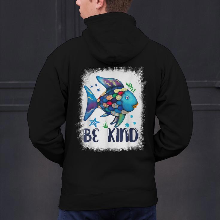 Be Kind Rainbow Fish Teacher Life Back To School Teaching Men Women Men's Hoodie Back Print, gift for family, gift for coworker