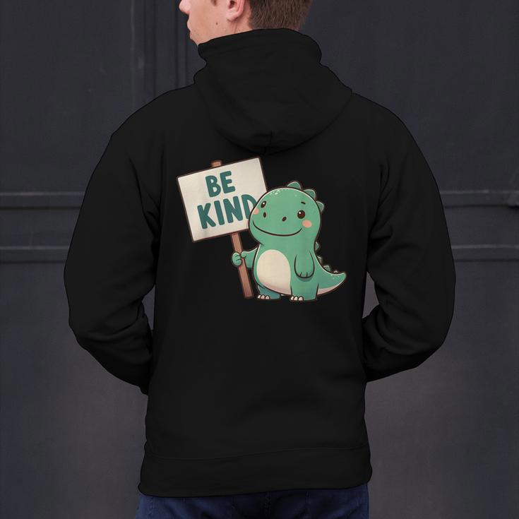 Be Kind Teacher Anti-Bullying Dino Kindness Women Men Boys Men's Hoodie Back Print, gift for family, gift for coworker